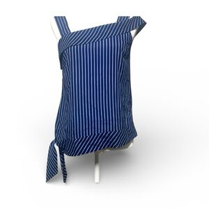 Banana Republic Limited Edition Navy Striped Off Shoulder Asymmetrical Top SZ S